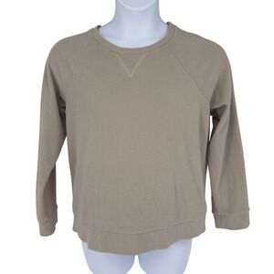 Marc‎ New York Andrew Marc Beige Raglan Pullover Sweatshirt Cotton Blend Size L